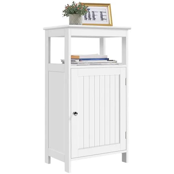 4-Tier Bathroom Floor Cabinet with Single Door & Adjustable Shelf by Yaheetech