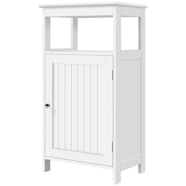 4-Tier Bathroom Floor Cabinet with Single Door & Adjustable Shelf by Yaheetech