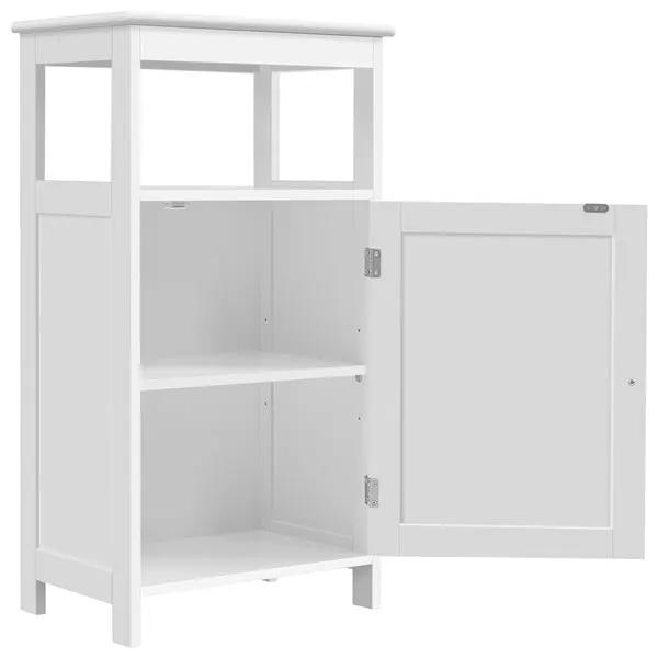 4-Tier Bathroom Floor Cabinet with Single Door & Adjustable Shelf by Yaheetech