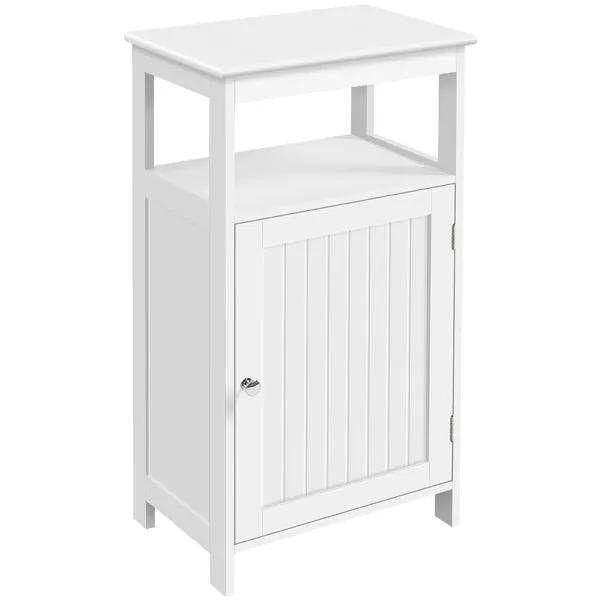 4-Tier Bathroom Floor Cabinet with Single Door & Adjustable Shelf by Yaheetech