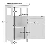 4-Tier Bathroom Floor Cabinet with Single Door & Adjustable Shelf by Yaheetech