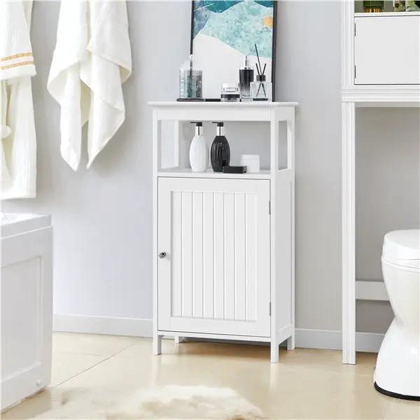 4-Tier Bathroom Floor Cabinet with Single Door & Adjustable Shelf by Yaheetech