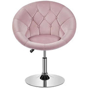 Makeup Vanity Chair Tufted Style Barrel Chair Contemporary Round Tufted Back Chair by Yaheetech