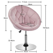 Makeup Vanity Chair Tufted Style Barrel Chair Contemporary Round Tufted Back Chair by Yaheetech