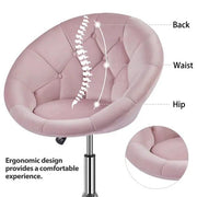 Makeup Vanity Chair Tufted Style Barrel Chair Contemporary Round Tufted Back Chair by Yaheetech