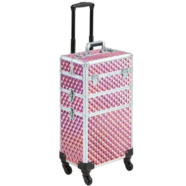 Yaheetech 3-in-1 Rolling Makeup Train Case Portable Cosmetic Trolley 3-in-1 Rolling Makeup Train Case Portable Cosmetic Trolley