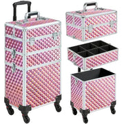 Yaheetech 3-in-1 Rolling Makeup Train Case Portable Cosmetic Trolley 3-in-1 Rolling Makeup Train Case Portable Cosmetic Trolley