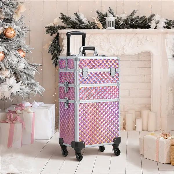 Yaheetech 3-in-1 Rolling Makeup Train Case Portable Cosmetic Trolley 3-in-1 Rolling Makeup Train Case Portable Cosmetic Trolley
