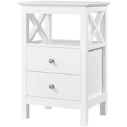 Yaheetech 2PCS Farmhouse Bedside Table with 2 Drawer End Table Nightstand 2PCS Farmhouse Bedside Table with 2 Drawer End Table Nightstand