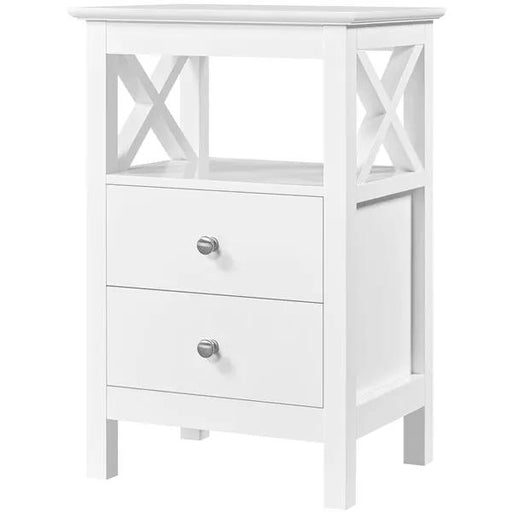 Yaheetech 2PCS Farmhouse Bedside Table with 2 Drawer End Table Nightstand 2PCS Farmhouse Bedside Table with 2 Drawer End Table Nightstand