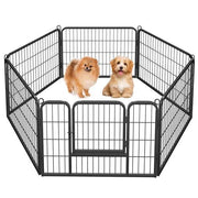 6 Panels Dog Playpen Foldable Metal Pet Playpen by Yaheetech