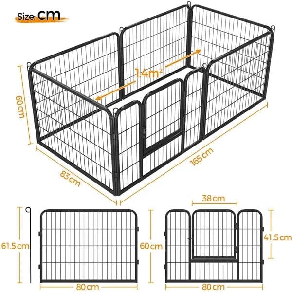 6 Panels Dog Playpen Foldable Metal Pet Playpen by Yaheetech