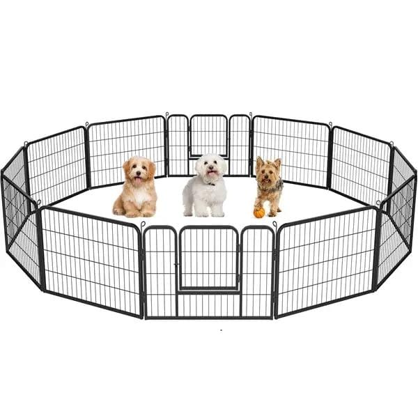 12 Panels Heavy Duty Dog Pen Pet Playpen Dog Exercise Barrier by Yaheetech