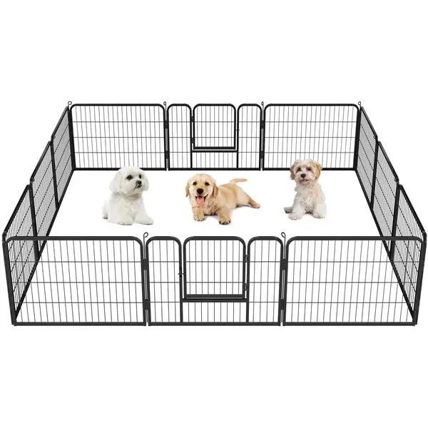12 Panels Heavy Duty Dog Pen Pet Playpen Dog Exercise Barrier by Yaheetech