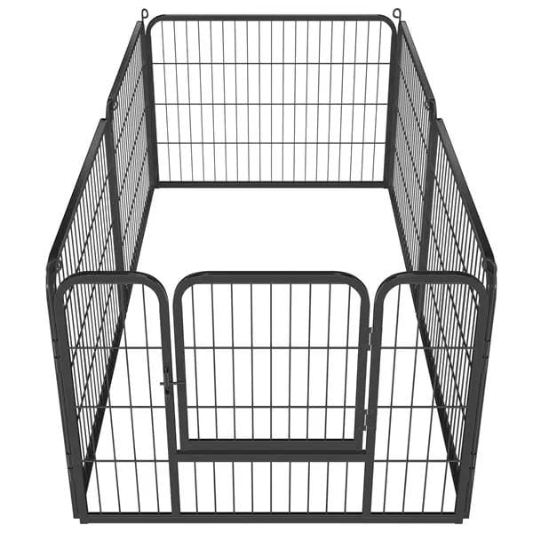 6 Panels Dog Playpen Foldable Metal Pet Playpen by Yaheetech