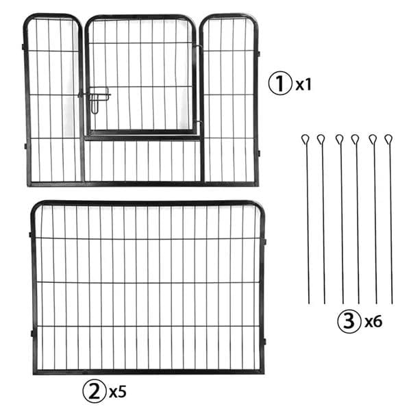 6 Panels Dog Playpen Foldable Metal Pet Playpen by Yaheetech