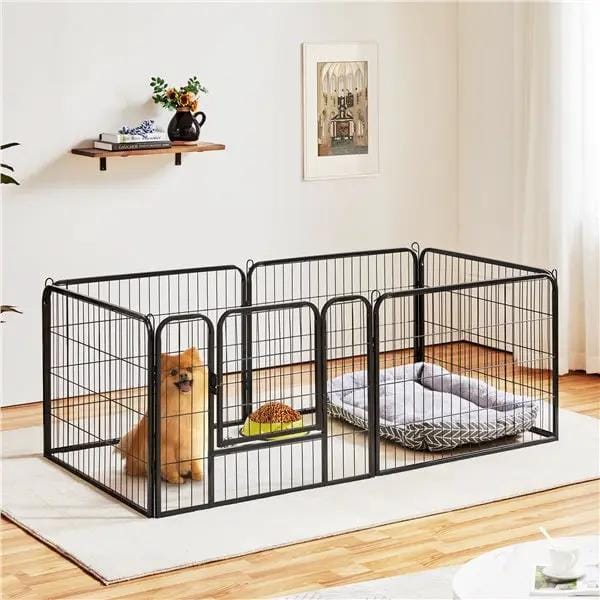 6 Panels Dog Playpen Foldable Metal Pet Playpen by Yaheetech