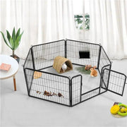 6 Panels Dog Playpen Foldable Metal Pet Playpen by Yaheetech
