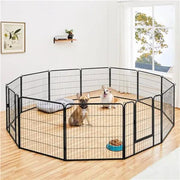 Yaheetech 31.5 Inch Heavy Duty Dog Playpen With Door Black Metal Enclosure Yaheetech 31.5 Inch Heavy Duty Dog Playpen With Door