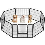 8 Panels Dog Playpen Metal Pet Playpen Iron Dog Cat Exercise Barrier by Yaheetech