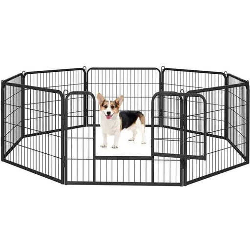 Yaheetech 8 Panels Dog Playpen Metal Pet Playpen Iron Dog Cat Exercise Barrier 8 Panels Dog Playpen Metal Pet Playpen Iron Dog Cat Exercise Barrier