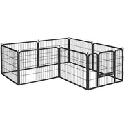 8 Panels Dog Playpen Metal Pet Playpen Iron Dog Cat Exercise Barrier by Yaheetech