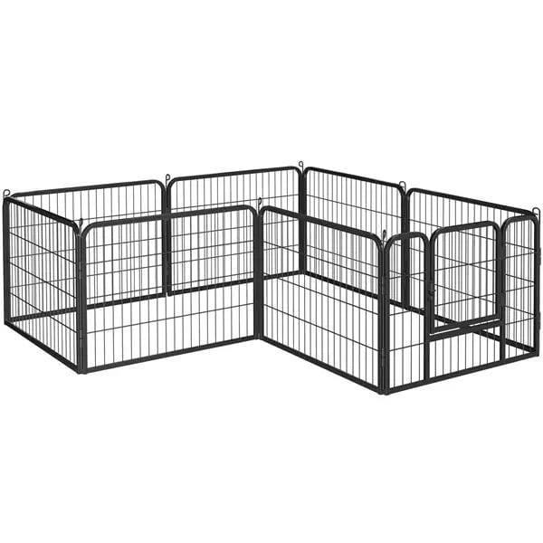 8 Panels Dog Playpen Metal Pet Playpen Iron Dog Cat Exercise Barrier by Yaheetech