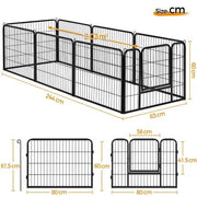 8 Panels Dog Playpen Metal Pet Playpen Iron Dog Cat Exercise Barrier by Yaheetech