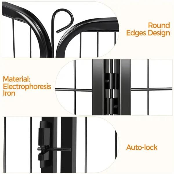 8 Panels Dog Playpen Metal Pet Playpen Iron Dog Cat Exercise Barrier by Yaheetech