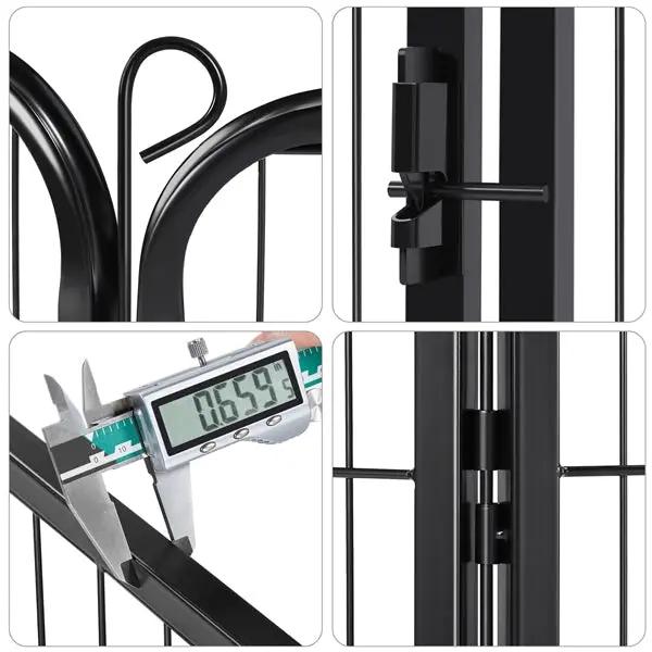 8 Panels Dog Playpen Metal Pet Playpen Iron Dog Cat Exercise Barrier by Yaheetech