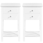 2x 70cm H Bedside Table with 2 Drawer 1 Shelf X Shape End Table Nightstand by Yaheetech