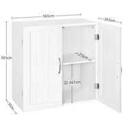 Wall Mount Cabinet Storage Organizer with Adjustable Shelf Cupboard Unit by Yaheetech