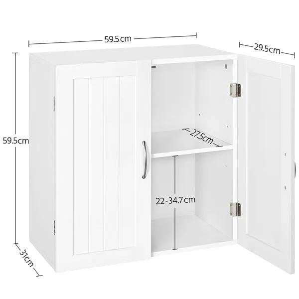 Wall Mount Cabinet Storage Organizer with Adjustable Shelf Cupboard Unit by Yaheetech