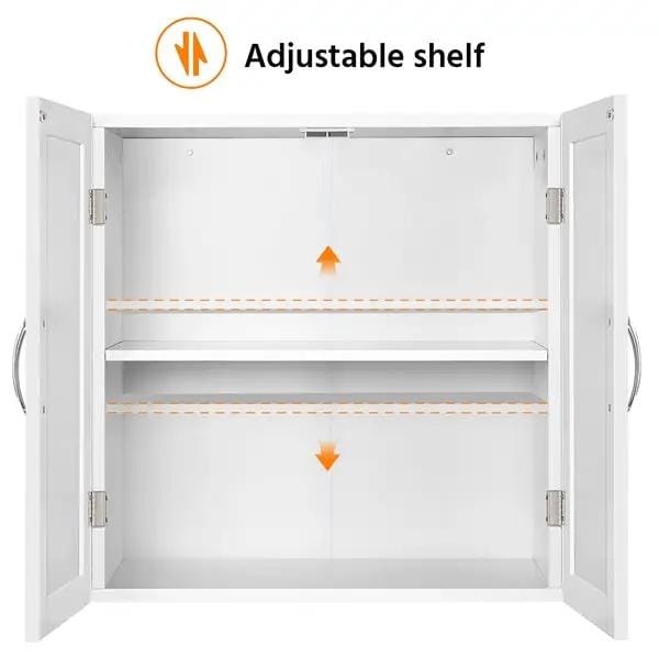 Wall Mount Cabinet Storage Organizer with Adjustable Shelf Cupboard Unit by Yaheetech
