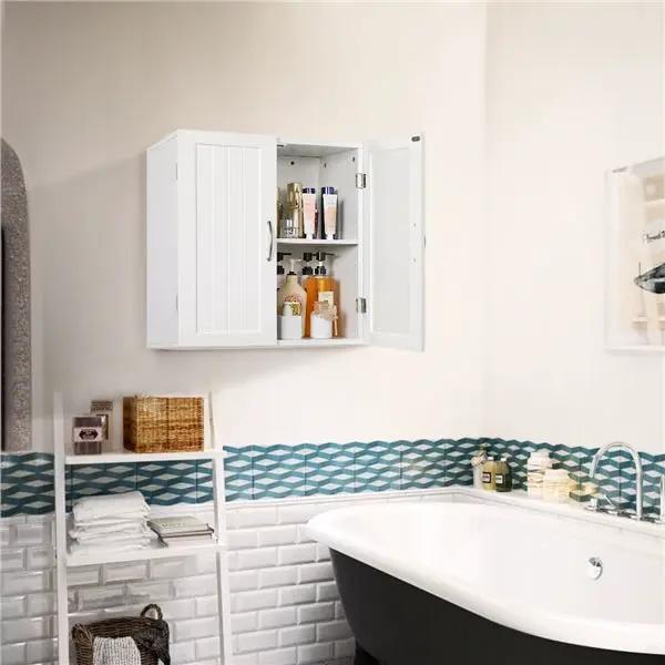 Wall Mount Cabinet Storage Organizer with Adjustable Shelf Cupboard Unit by Yaheetech