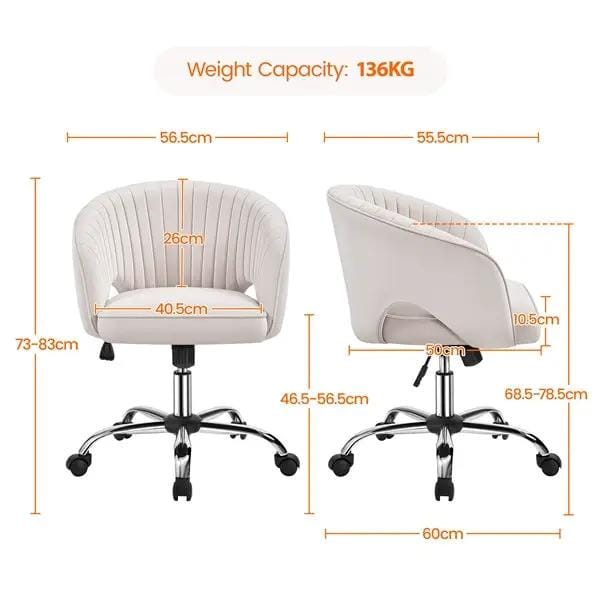 Home Office Chair Computer Chair with Tufted Barrel Back by Yaheetech