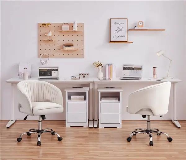 Home Office Chair Computer Chair with Tufted Barrel Back by Yaheetech