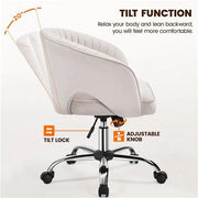 Home Office Chair Computer Chair with Tufted Barrel Back by Yaheetech