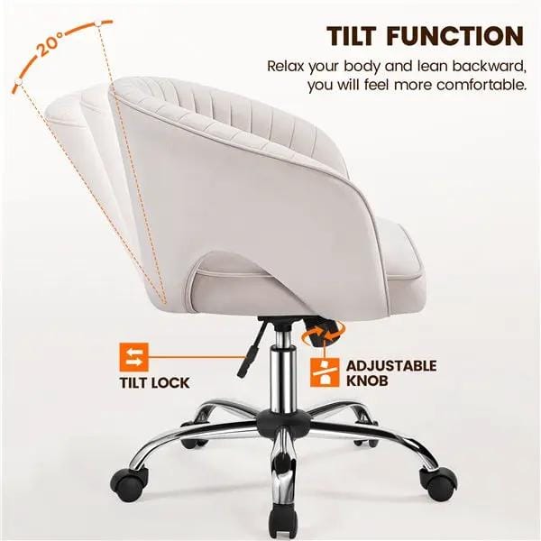 Home Office Chair Computer Chair with Tufted Barrel Back by Yaheetech
