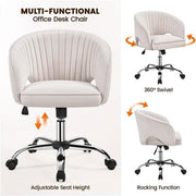 Home Office Chair Computer Chair with Tufted Barrel Back by Yaheetech