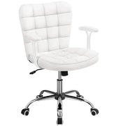 Mid-Back PU Leather Office Task Chair Computer Chair Vanity Chair by Yaheetech
