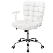 Mid-Back PU Leather Office Task Chair Computer Chair Vanity Chair by Yaheetech