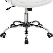 Mid-Back PU Leather Office Task Chair Computer Chair Vanity Chair by Yaheetech