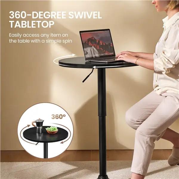 Adjustable Pub Table Bistro Table Pedestal Table by Yaheetech