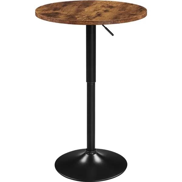 Adjustable Height Pub Table Counter Height Bistro Table w/ 360° Swivel Tabletop by Yaheetech