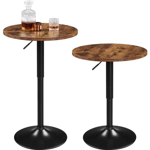 Adjustable Height Pub Table Counter Height Bistro Table w/ 360° Swivel Tabletop by Yaheetech
