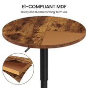 Adjustable Height Pub Table Counter Height Bistro Table w/ 360° Swivel Tabletop by Yaheetech