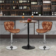 Adjustable Height Pub Table Counter Height Bistro Table w/ 360° Swivel Tabletop by Yaheetech