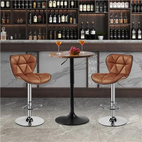Adjustable Height Pub Table Counter Height Bistro Table w/ 360° Swivel Tabletop by Yaheetech