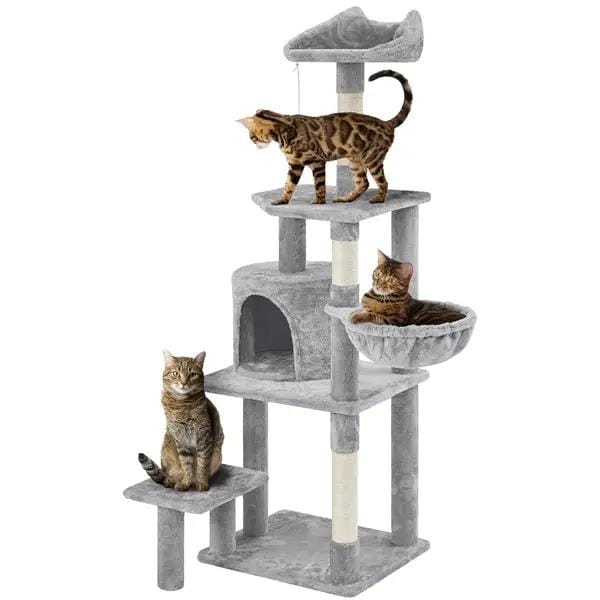Yaheetech Yaheetech 57" Tall Cat Tree — Deluxe Multi-Level Cat Tower with Condo, Basket, Scratching Posts Yaheetech 57" Tall Cat Tree — Deluxe Multi-Level Cat Tower with Condo, Basket, Scratching Posts